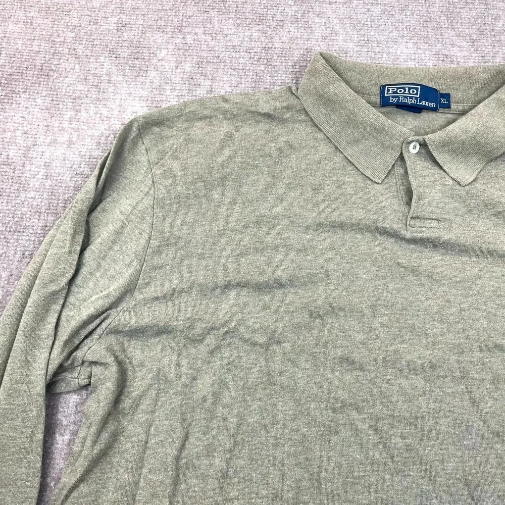 Polo By Ralph Lauren Polo Shirt Mens XL Olive Performance Collared High Low Slit